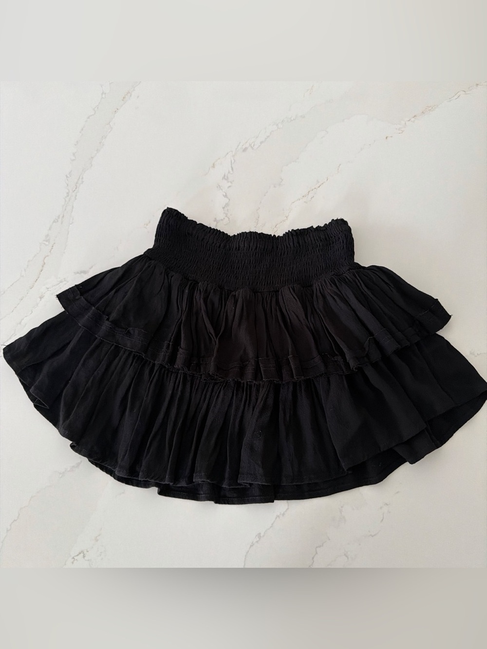Black Tiered Ruffle Skirt - Women